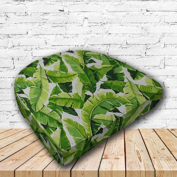 Richloom Solarium Balmoral Palm Boxed Patio Contoured Dining Chair Seat Cushions –Wicker Chair Cushions