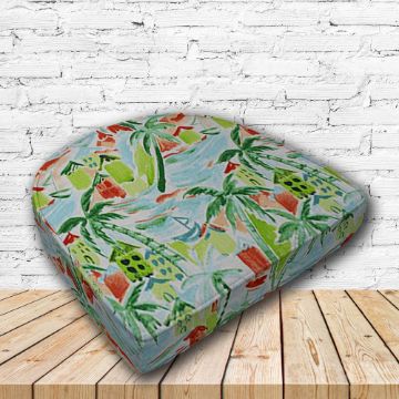 Richloom Solarium Balyfin Coast Boxed Patio Contoured Dining Chair Seat Cushions –Wicker Chair Cushions