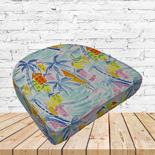Richloom Solarium Balyfin Island Boxed Patio Contoured Dining Chair Seat Cushions –Wicker Chair Cushions