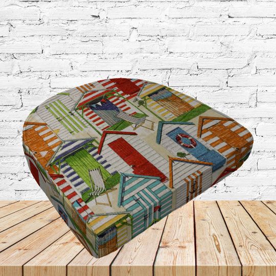 Richloom Solarium Beachhuts Cabana Boxed Patio Contoured Dining Chair Seat Cushions –Wicker Chair Cushions