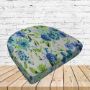 Richloom Solarium Bettina Aqua Boxed Patio Contoured Dining Chair Seat Cushions –Wicker Chair Cushions