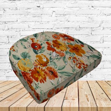 Richloom Solarium Bettina Sonoma Boxed Patio Contoured Dining Chair Seat Cushions –Wicker Chair Cushions