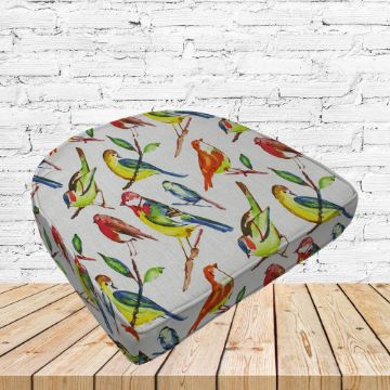 Richloom Solarium Bluebird Fiesta Boxed Patio Contoured Dining Chair Seat Cushions –Wicker Chair Cushions