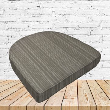 Richloom Solarium Boardwalk Driftwood Boxed Patio Contoured Dining Chair Seat Cushions –Wicker Chair Cushions