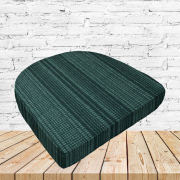 Richloom Solarium Boardwalk Emerald Boxed Patio Contoured Dining Chair Seat Cushions –Wicker Chair Cushions
