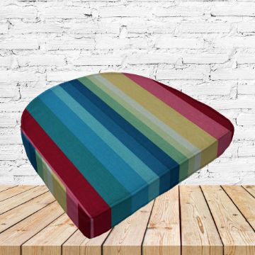 Richloom Solarium Braymont Multi Boxed Patio Contoured Dining Chair Seat Cushions –Wicker Chair Cushions
