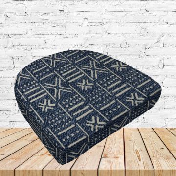 Richloom Solarium Brevard Indigo Boxed Patio Contoured Dining Chair Seat Cushions –Wicker Chair Cushions
