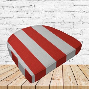 Richloom Solarium Cabana Red Boxed Patio Contoured Dining Chair Seat Cushions –Wicker Chair Cushions