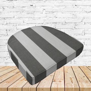 Richloom Solarium Cabana Stone Boxed Patio Contoured Dining Chair Seat Cushions –Wicker Chair Cushions