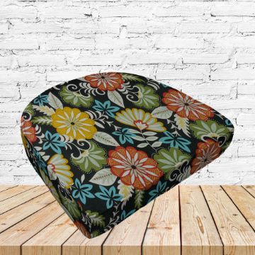 Richloom Solarium Cadelle Ebony Boxed Patio Contoured Dining Chair Seat Cushions –Wicker Chair Cushions