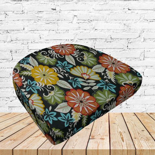 Richloom Solarium Cadelle Ebony Boxed Patio Contoured Dining Chair Seat Cushions –Wicker Chair Cushions