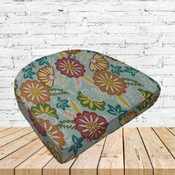 Richloom Solarium Cadelle Meadow Boxed Patio Contoured Dining Chair Seat Cushions –Wicker Chair Cushions