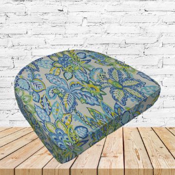 Richloom Solarium Copeland Caribe Boxed Patio Contoured Dining Chair Seat Cushions –Wicker Chair Cushions