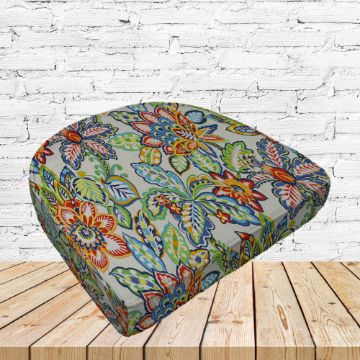 Richloom Solarium Copeland Fiesta Boxed Patio Contoured Dining Chair Seat Cushions –Wicker Chair Cushions