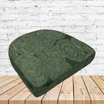 Richloom Solarium Crossway Pesto Boxed Patio Contoured Dining Chair Seat Cushions –Wicker Chair Cushions