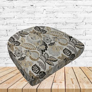 Richloom Solarium Daily Pewter Boxed Patio Contoured Dining Chair Seat Cushions –Wicker Chair Cushions