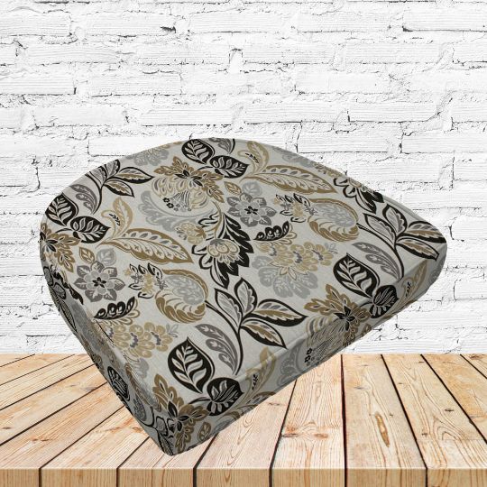 Richloom Solarium Daily Pewter Boxed Patio Contoured Dining Chair Seat Cushions –Wicker Chair Cushions