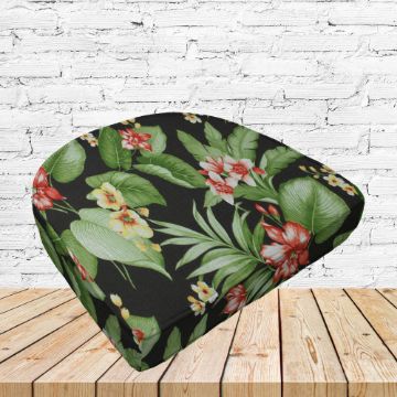 Richloom Solarium Davila Noir Boxed Patio Contoured Dining Chair Seat Cushions –Wicker Chair Cushions