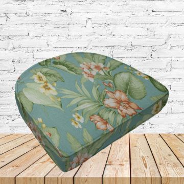 Richloom Solarium Davila Seaspray Boxed Patio Contoured Dining Chair Seat Cushions –Wicker Chair Cushions