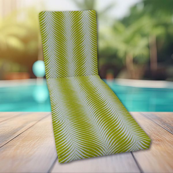 Classic Universal Chaise Lounge Cushions | Sunbrella Clock Out Frond Fabric | 3 Sizes