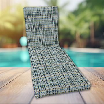Classic Universal Chaise Lounge Cushions | Sunbrella Principle Lagoon Fabric | 3 Sizes