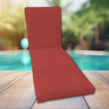Classic Universal Chaise Lounge Cushions | Sunbrella Heritage Scarlet Fabric | 3 Sizes