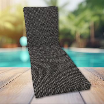 Classic Universal Chaise Lounge Cushions | Sunbrella Nurture Charcoal Fabric | 3 Sizes