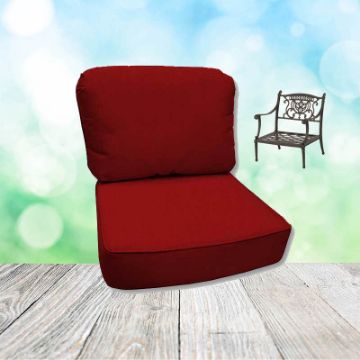 Canvas Jockey Red Hanamint Replacement Cushions Club Chair