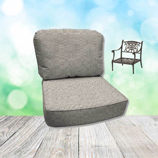 Linen Silver Hanamint Replacement Cushions Club Chair