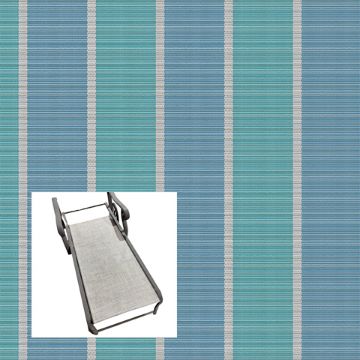 Fiji Stripe Aqua Patio Chaise Lounge Replacement Sling Bottom Only