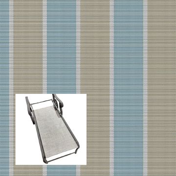 Fiji Stripe Morning Blue Patio Chaise Lounge Replacement Sling Bottom Only