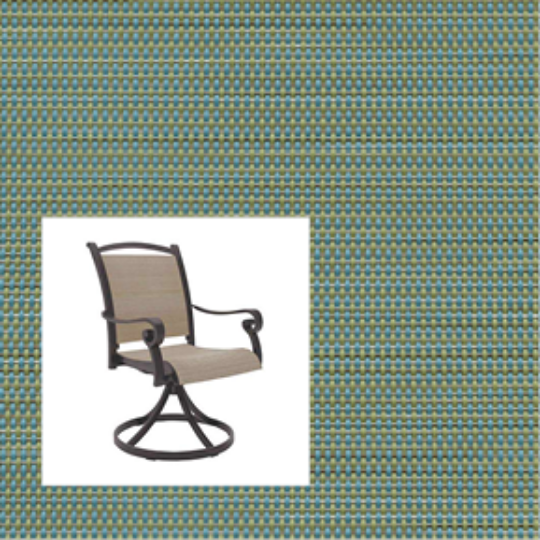 2-Piece Patio Chair Replacement Slings – Phifer Straw Mat Blue | Custom Outdoor Sling