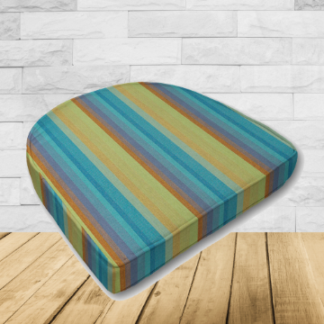 Cushion for wicker patio chairs, contoured or rounded at the back, Designed specifically for outdoor wicker patio chairs.
