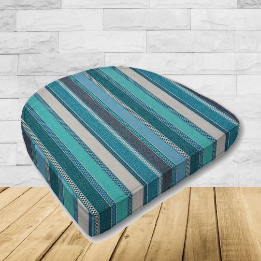 Cushion for wicker patio chairs, contoured or rounded at the back, Designed specifically for outdoor wicker patio chairs.