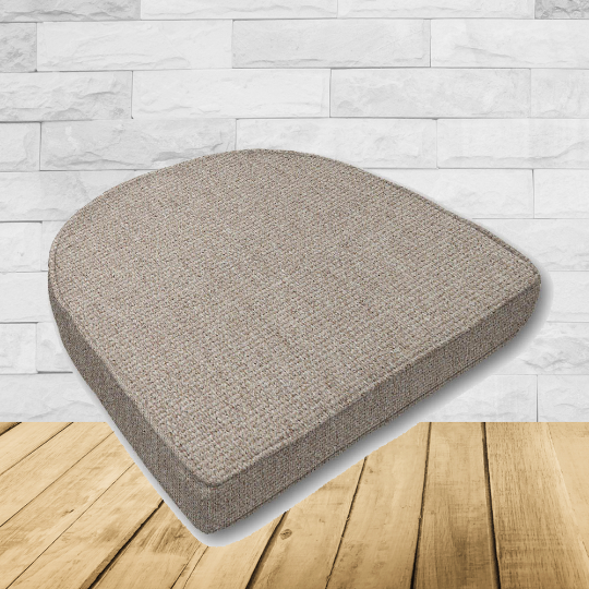 Cushion for wicker patio chairs, contoured or rounded at the back, Designed specifically for outdoor wicker patio chairs.