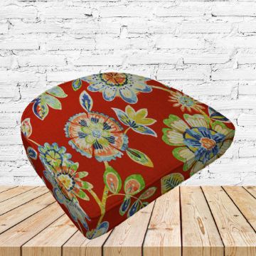 Richloom Solarium Daylin Cherry Boxed Patio Contoured Dining Chair Seat Cushions –Wicker Chair Cushions