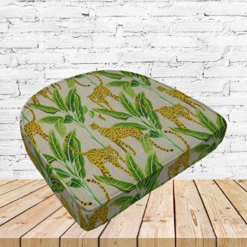 Richloom Solarium Enzel Linen Boxed Patio Contoured Dining Chair Seat Cushions –Wicker Chair Cushions