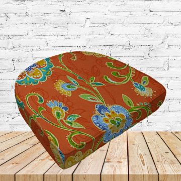 Richloom Solarium Fanfare Carnival Boxed Patio Contoured Dining Chair Seat Cushions –Wicker Chair Cushions