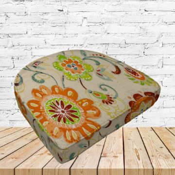 Richloom Solarium Fanfare Sonoma Boxed Patio Contoured Dining Chair Seat Cushions –Wicker Chair Cushions