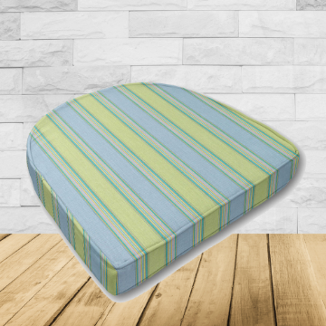 Cushion for wicker patio chairs, contoured or rounded at the back, Designed specifically for outdoor wicker patio chairs.