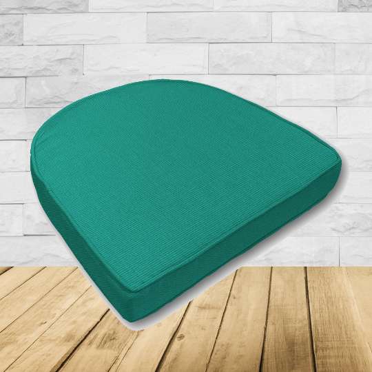 Cushion for wicker patio chairs, contoured or rounded at the back, Designed specifically for outdoor wicker patio chairs.