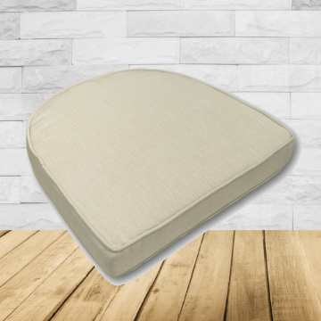 Cushion for wicker patio chairs, contoured or rounded at the back, Designed specifically for outdoor wicker patio chairs.