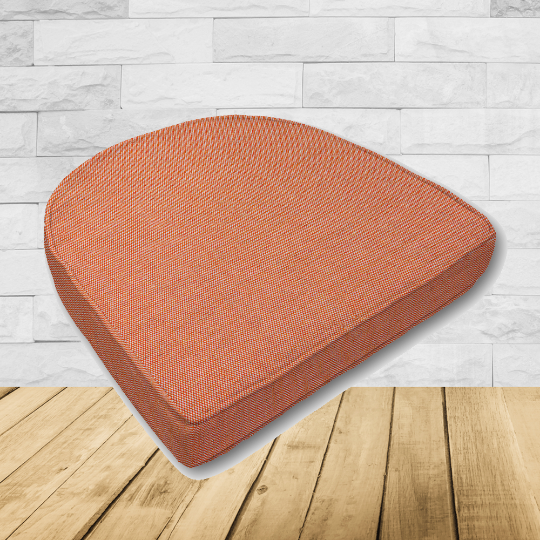 Wicker Patio Chair Cushions with a rounded back Boxed Double Piped Patio Dining Chair Seat Pad or Seat Cushion from Cascadia Outdoor Cushions