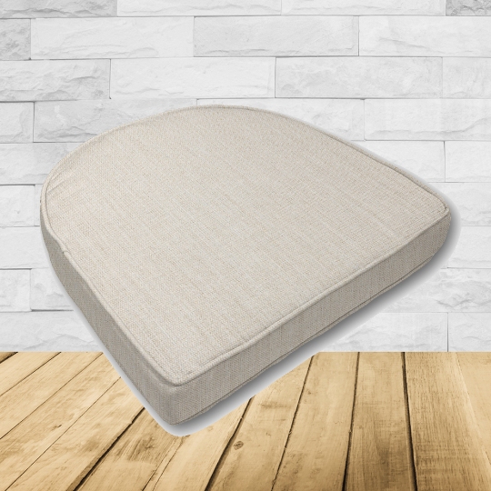 Cushion for wicker patio chairs, contoured or rounded at the back, Designed specifically for outdoor wicker patio chairs.