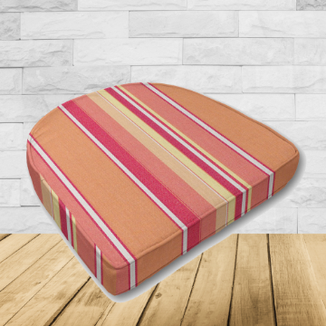 Cushion for wicker patio chairs, contoured or rounded at the back, Designed specifically for outdoor wicker patio chairs.