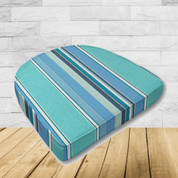 Cushion for wicker patio chairs, contoured or rounded at the back, Designed specifically for outdoor wicker patio chairs.