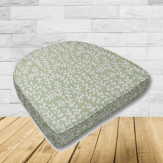 Wicker Patio Chair Cushions with a rounded back Boxed Double Piped Patio Dining Chair Seat Pad or Seat Cushion from Cascadia Outdoor Cushions