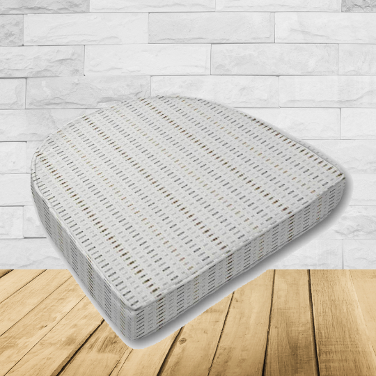 Wicker Patio Chair Cushions with a rounded back Boxed Double Piped Patio Dining Chair Seat Pad or Seat Cushion from Cascadia Outdoor Cushions