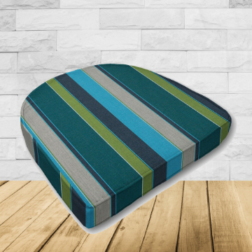 Wicker Patio Chair Cushions with a rounded back Boxed Double Piped Patio Dining Chair Seat Pad or Seat Cushion from Cascadia Outdoor Cushions