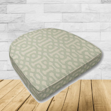 Wicker Patio Chair Cushions with a rounded back Boxed Double Piped Patio Dining Chair Seat Pad or Seat Cushion from Cascadia Outdoor Cushions